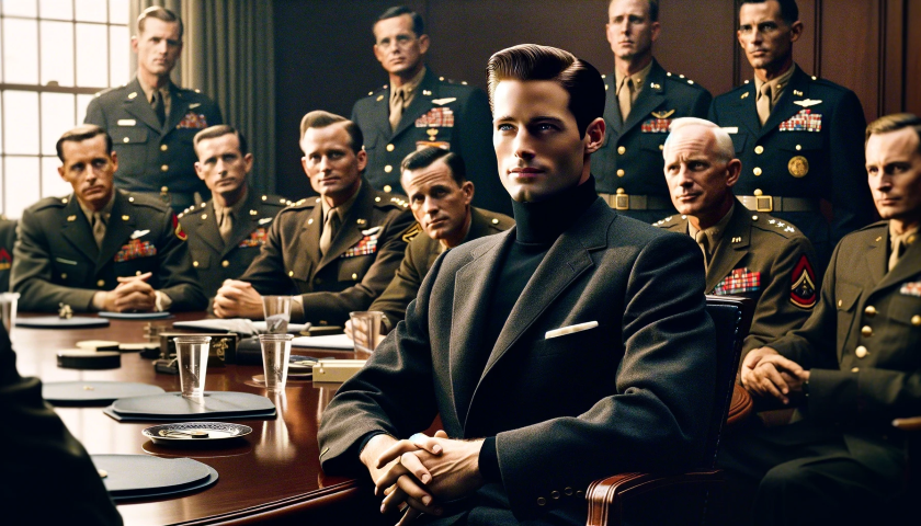 Dwight Mackey in a meeting at the Pentagon in 1955 . 2023-12-30 (Small).png